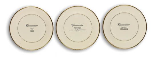 CARRIE MAE WEEMS (1953 -  ) Three Commemorating Porcelain Plates.
